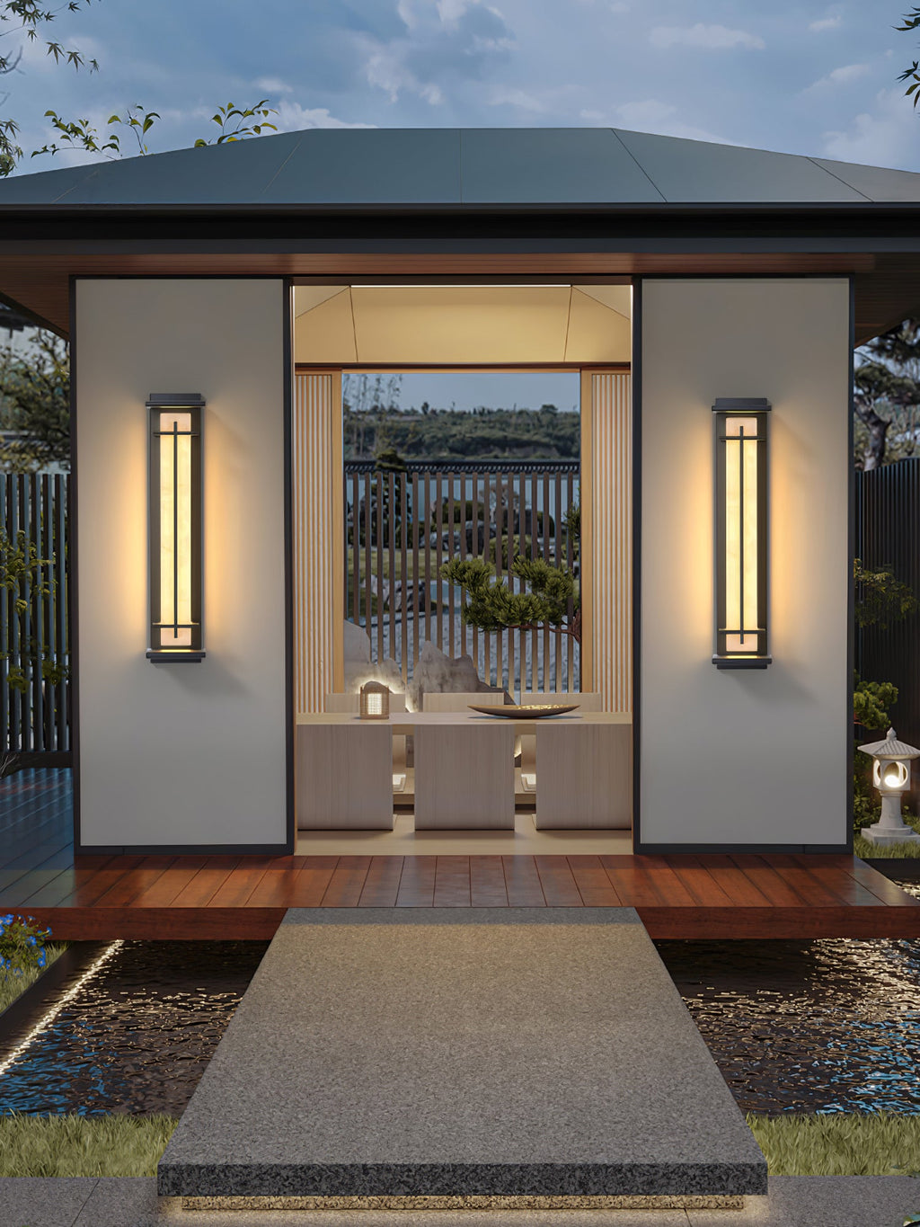 Square Outdoor Wall Light | Stainless Steel | Set of 2