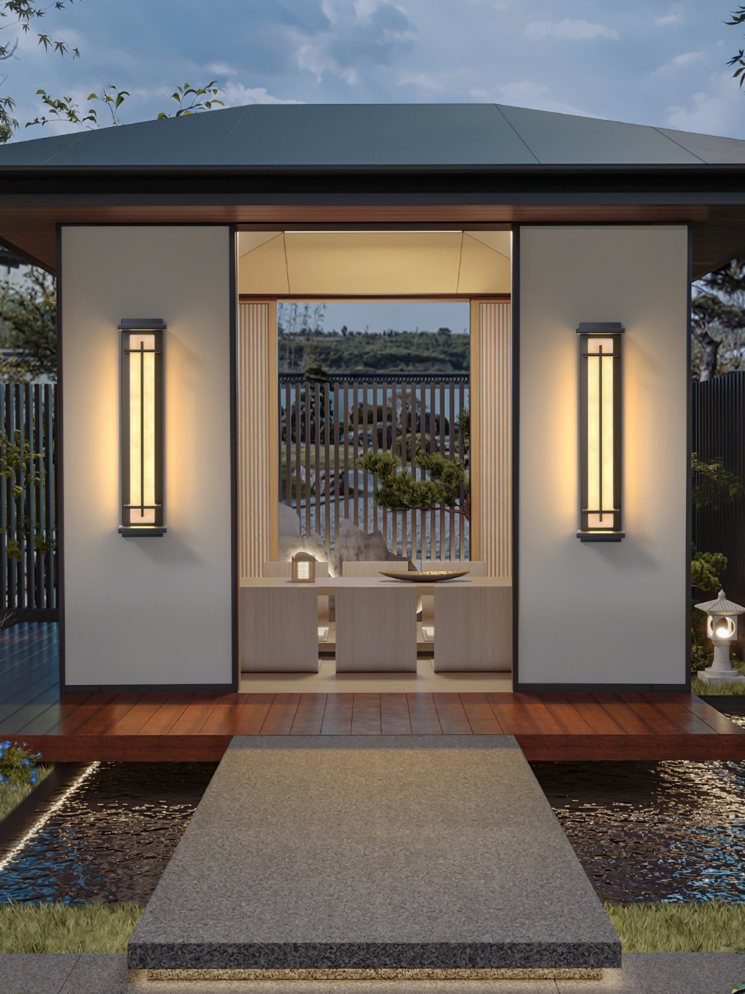 Square Outdoor Wall Light | Stainless Steel | Set of 2