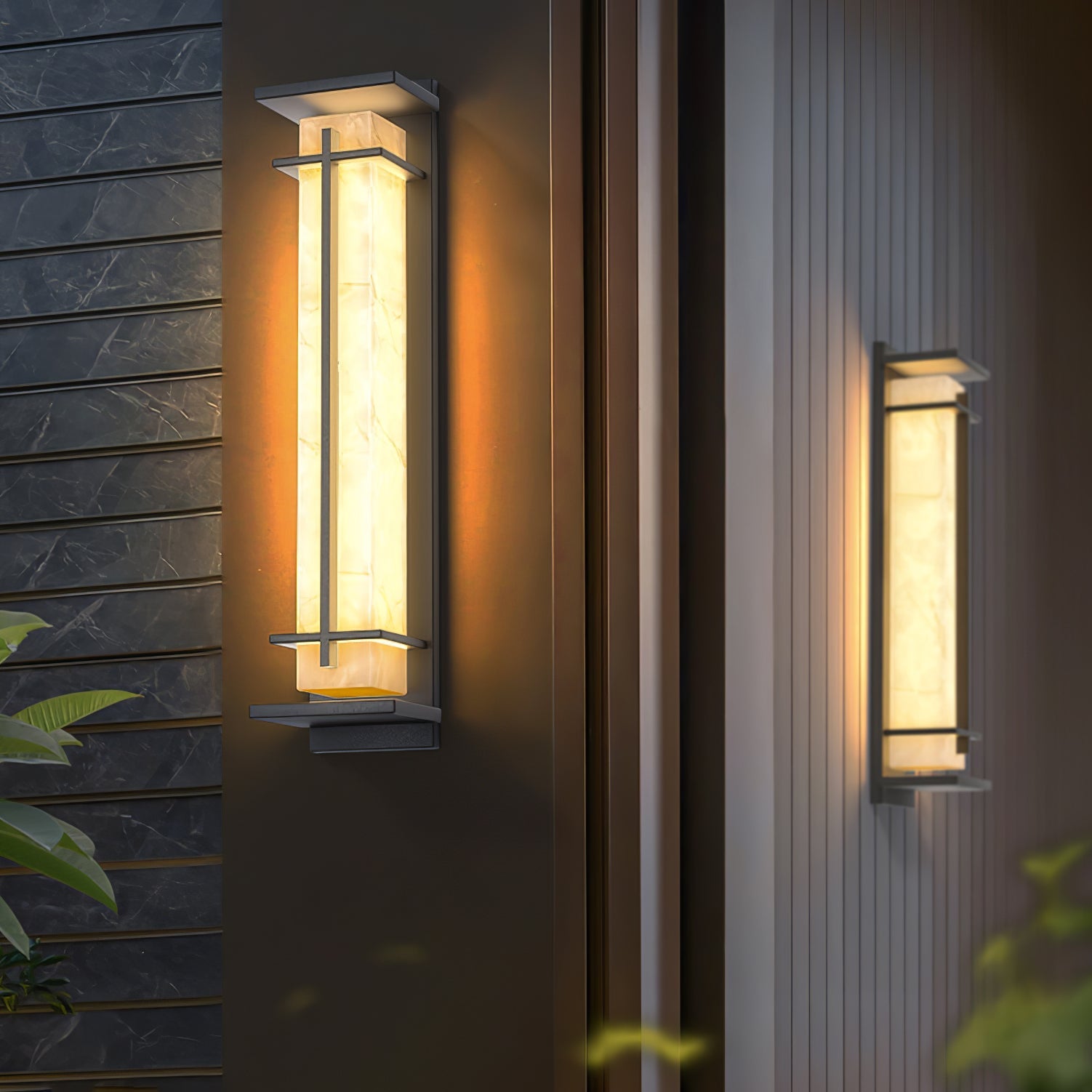 Square Outdoor Wall Light | Stainless Steel | Set of 2