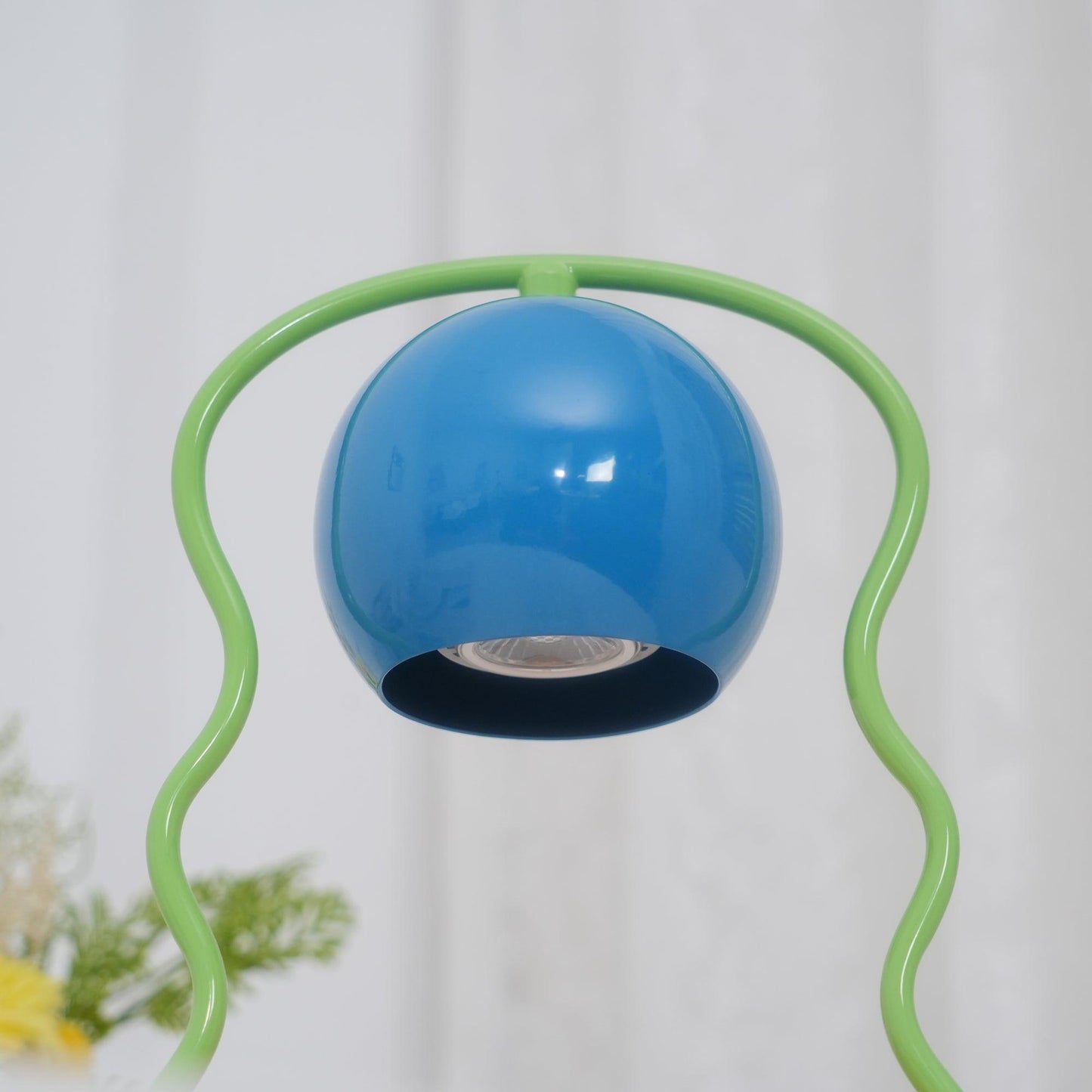 Squiggle Table Lamp | Metal Base | Blue or Yellow