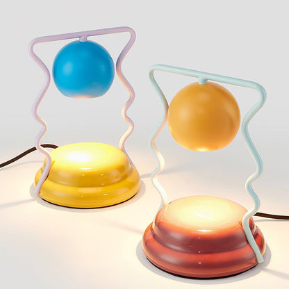 Squiggle Table Lamp | Metal Base | Blue or Yellow