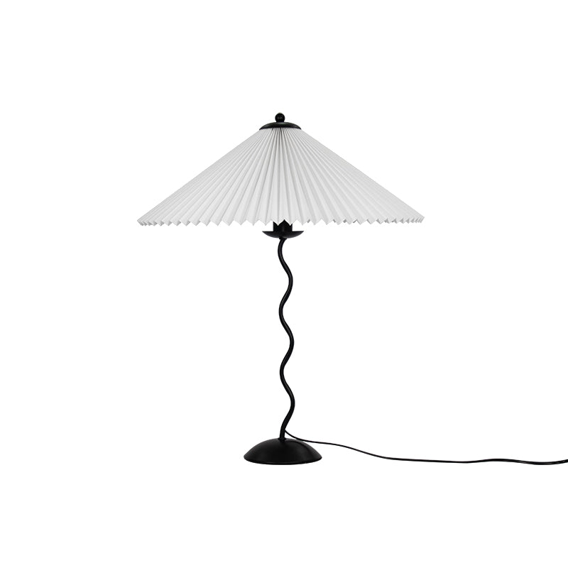 Squiggle Table Lamp | Nordic Style Metal & Fabric | Black with Beige Shade