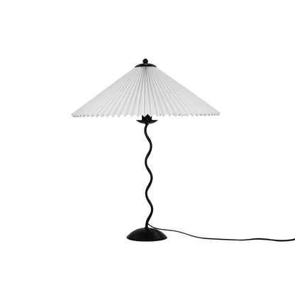 Squiggle Table Lamp | Nordic Style Metal & Fabric | Black with Beige Shade