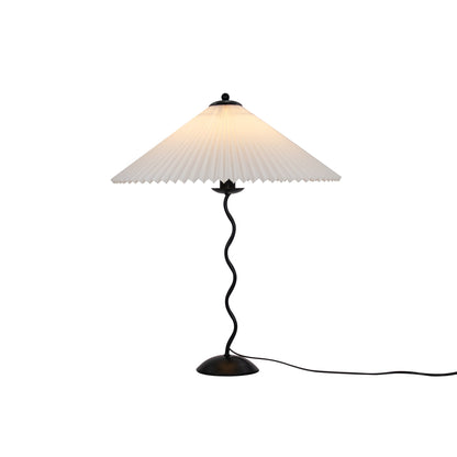 Squiggle Table Lamp | Nordic Style Metal & Fabric | Black with Beige Shade