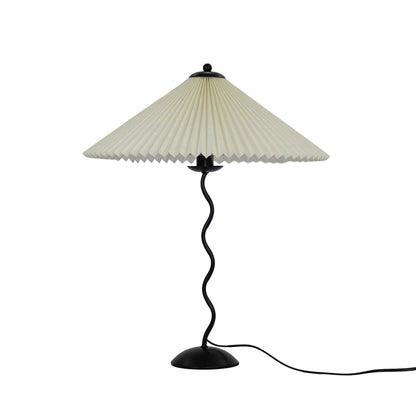 Squiggle Table Lamp | Nordic Style Metal & Fabric | Black with Beige Shade