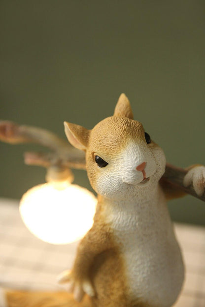 Squirrel Table Lamp | High-Quality Resin | Yellow Finish