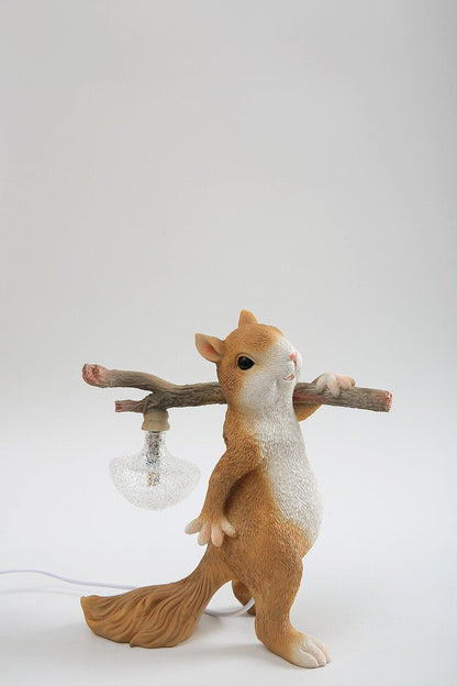 Squirrel Table Lamp | High-Quality Resin | Yellow Finish