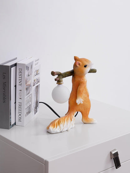 Squirrel Table Lamp | High-Quality Resin | Yellow Finish