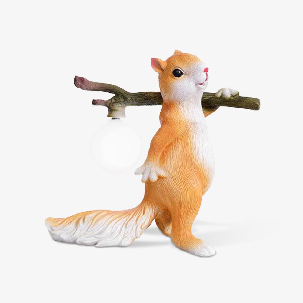 Squirrel Table Lamp | High-Quality Resin | Yellow Finish