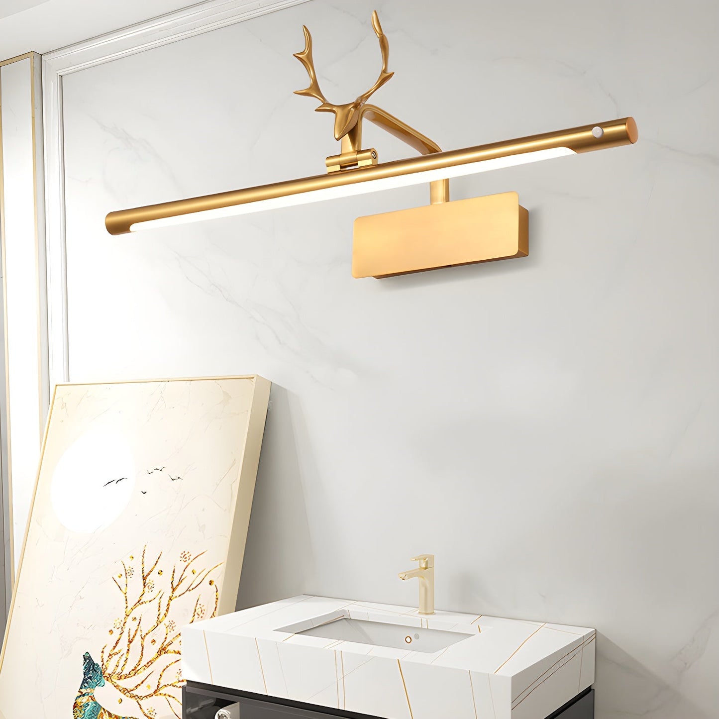 Stag Horn Wall Light | Metal & Acrylic | Multi-Color Light Options