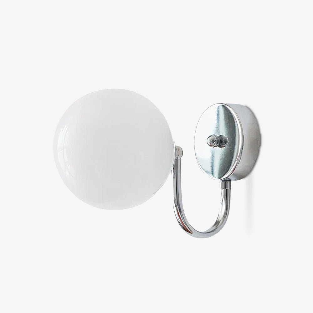 Glass Wall Sconce | Chrome Iron & Glass | Set of 2