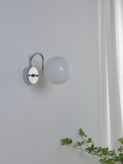 Glass Wall Sconce | Chrome Iron & Glass | Set of 2