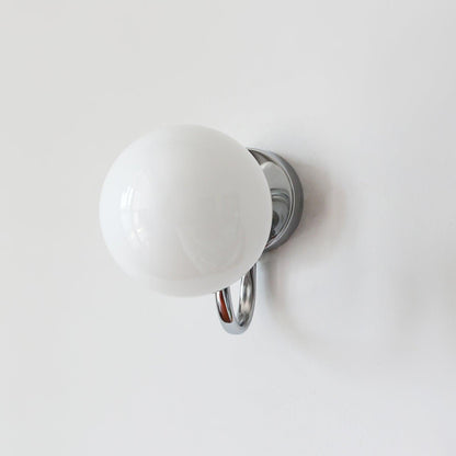 Glass Wall Sconce | Chrome Iron & Glass | Set of 2