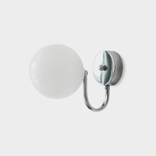Glass Wall Sconce | Chrome Iron & Glass | Set of 2