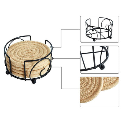 Cotton Rope Coasters | Eco-Friendly & Absorbent | Set of 6 (White)