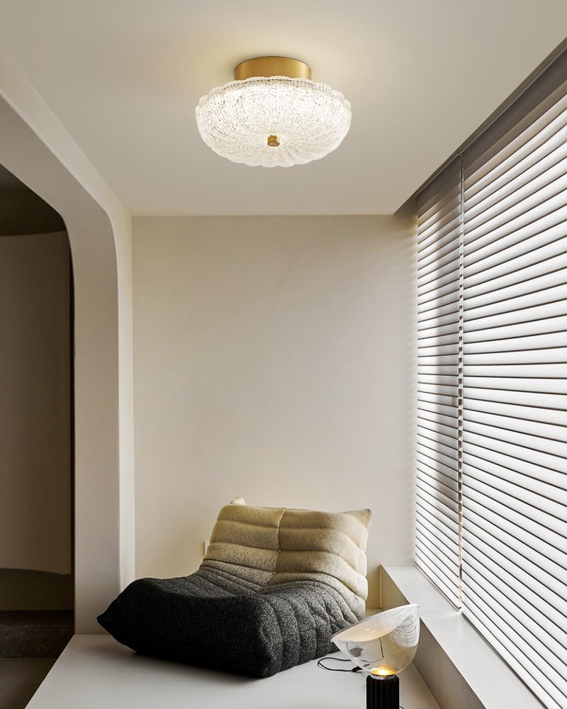 Starlit Ceiling Light | Crystal Glass & Brass | 20cm Diameter