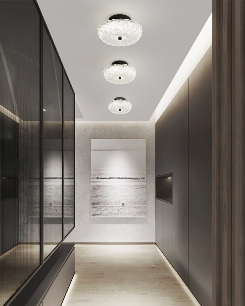 Starlit Ceiling Light | Crystal Glass & Brass | 20cm Diameter