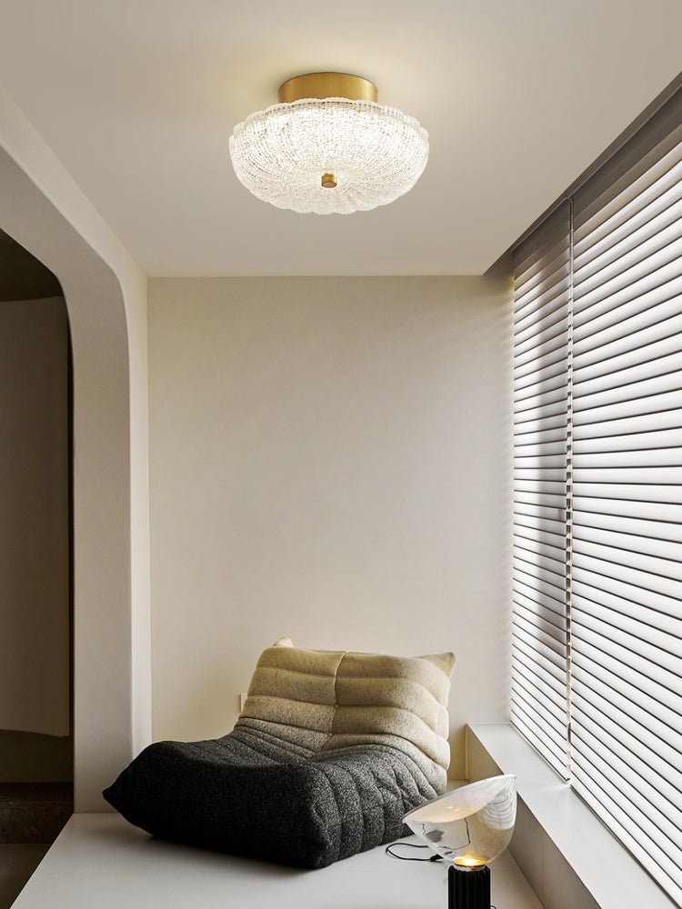 Starlit Ceiling Light | Crystal Glass & Brass | 20cm Diameter
