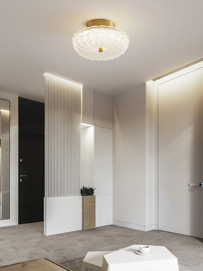 Starlit Ceiling Light | Crystal Glass & Brass | 20cm Diameter