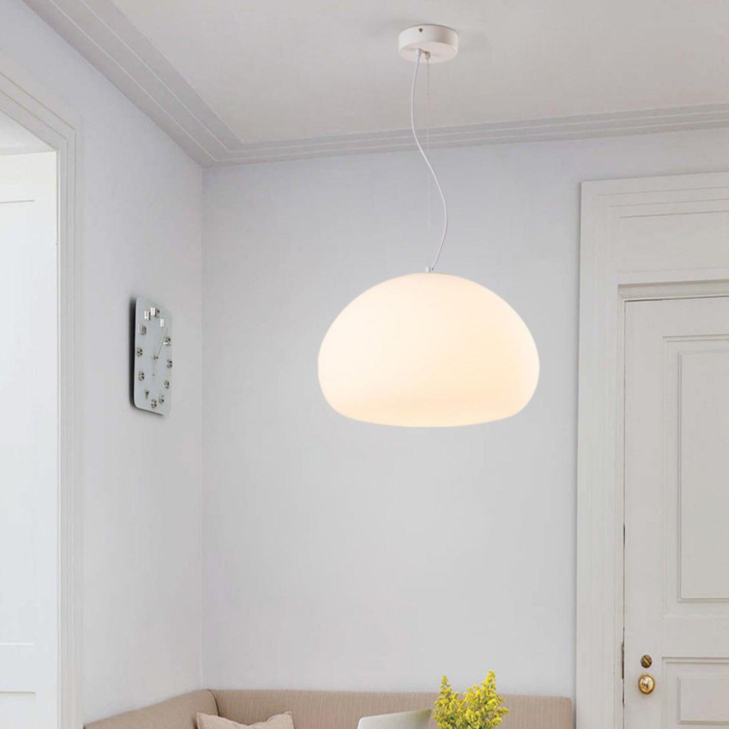 Fluid Pendant Light | Frosted Glass & Metal | White