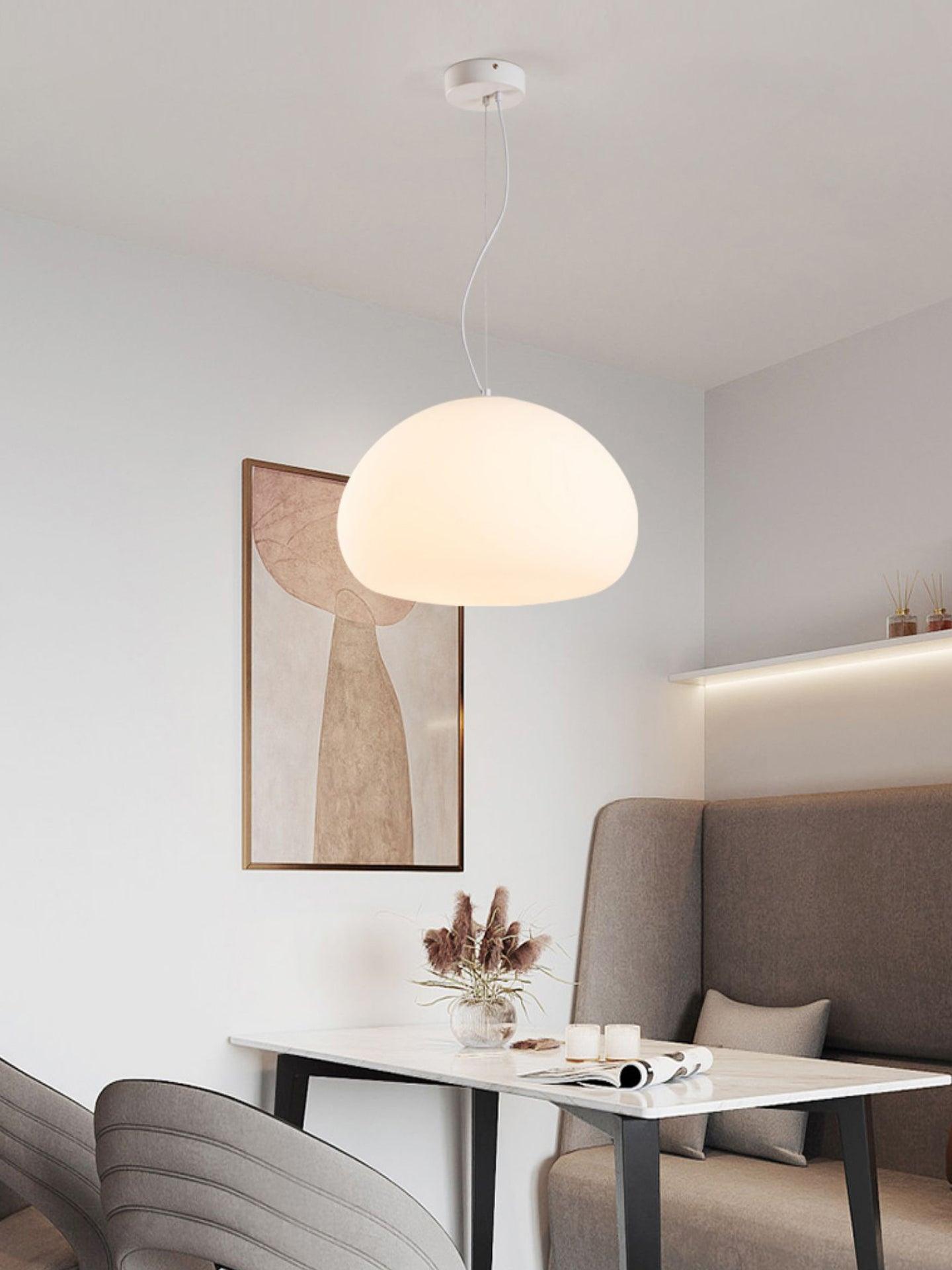 Fluid Pendant Light | Frosted Glass & Metal | White