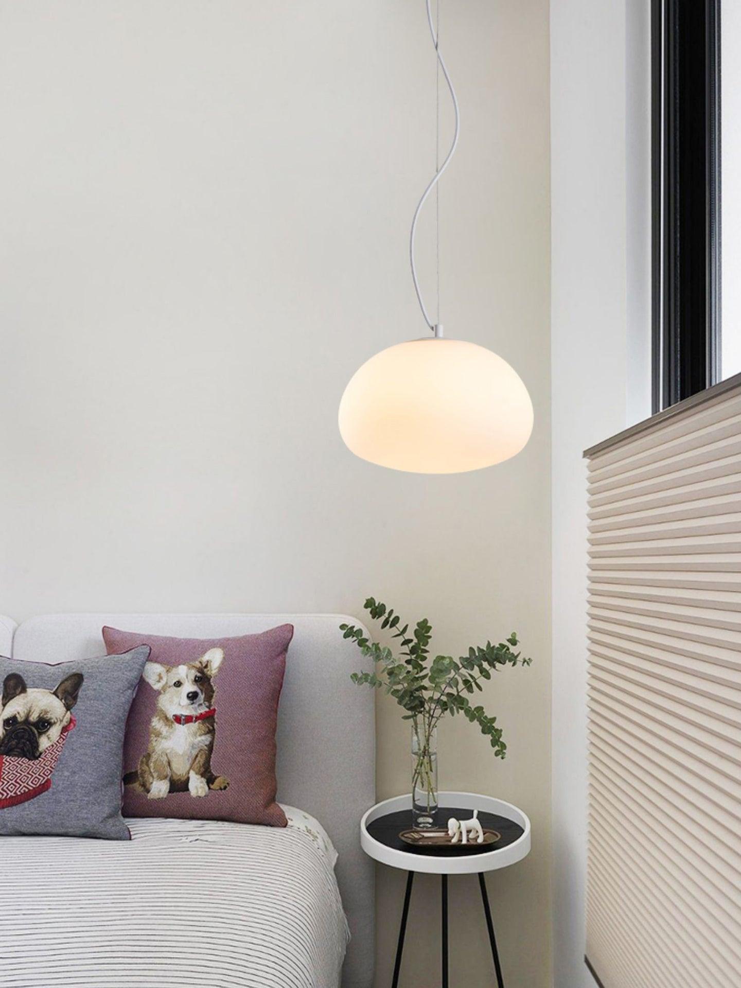 Fluid Pendant Light | Frosted Glass & Metal | White