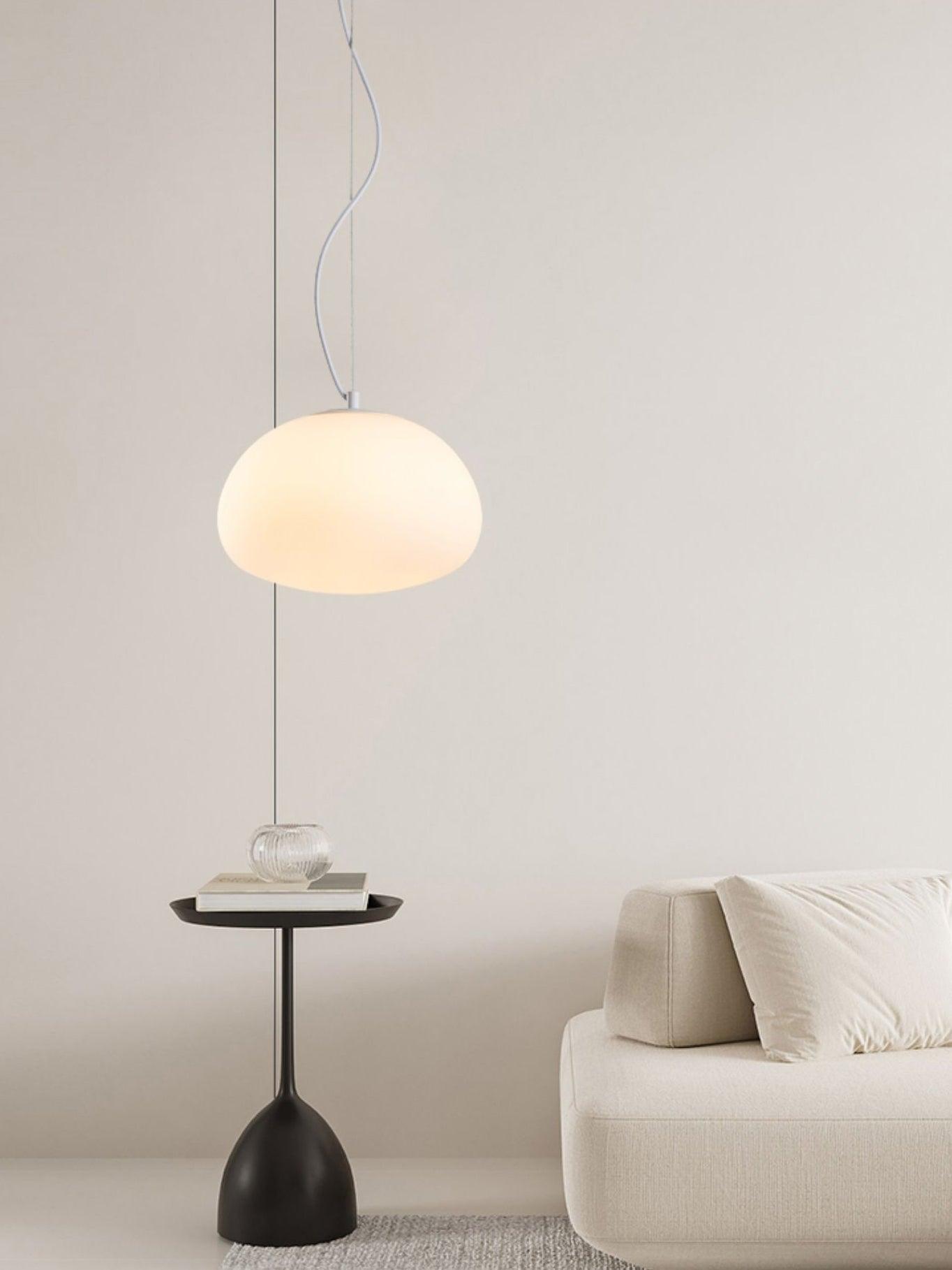 Fluid Pendant Light | Frosted Glass & Metal | White