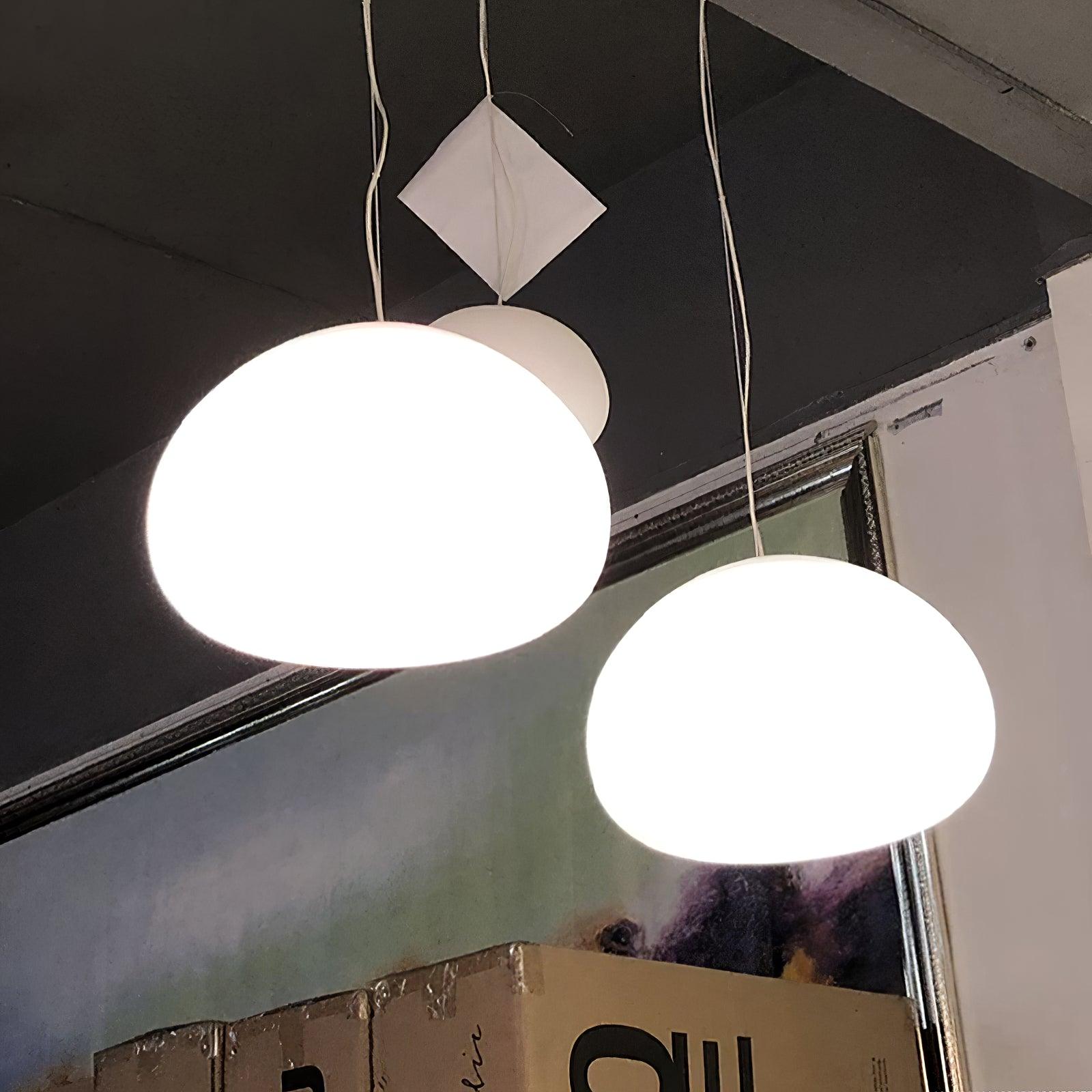 Fluid Pendant Light | Frosted Glass & Metal | White
