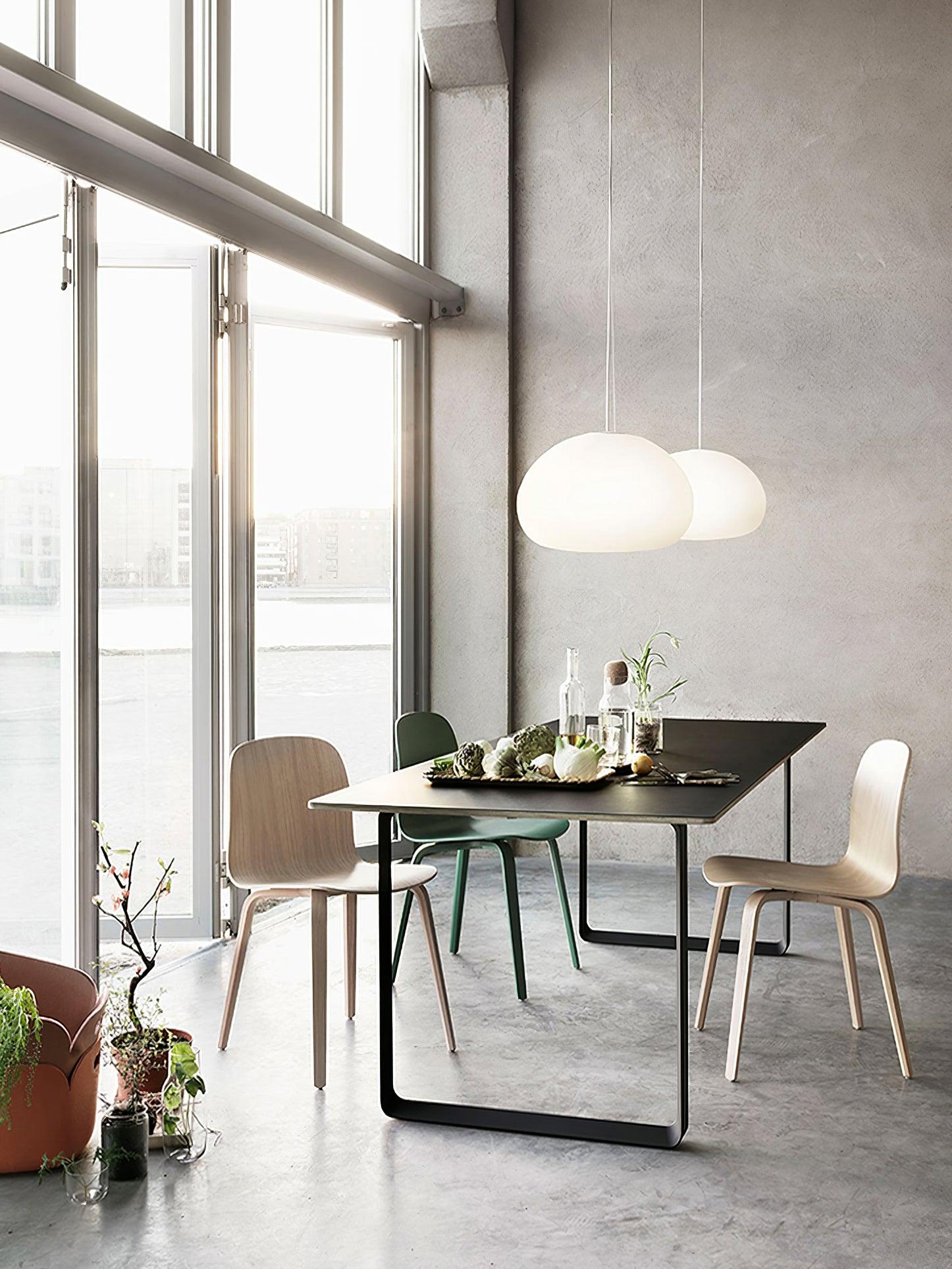Fluid Pendant Light | Frosted Glass & Metal | White