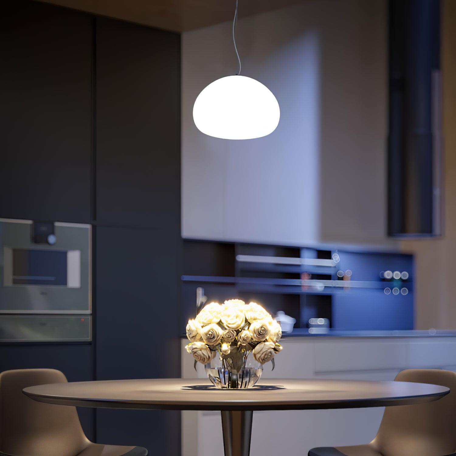Fluid Pendant Light | Frosted Glass & Metal | White