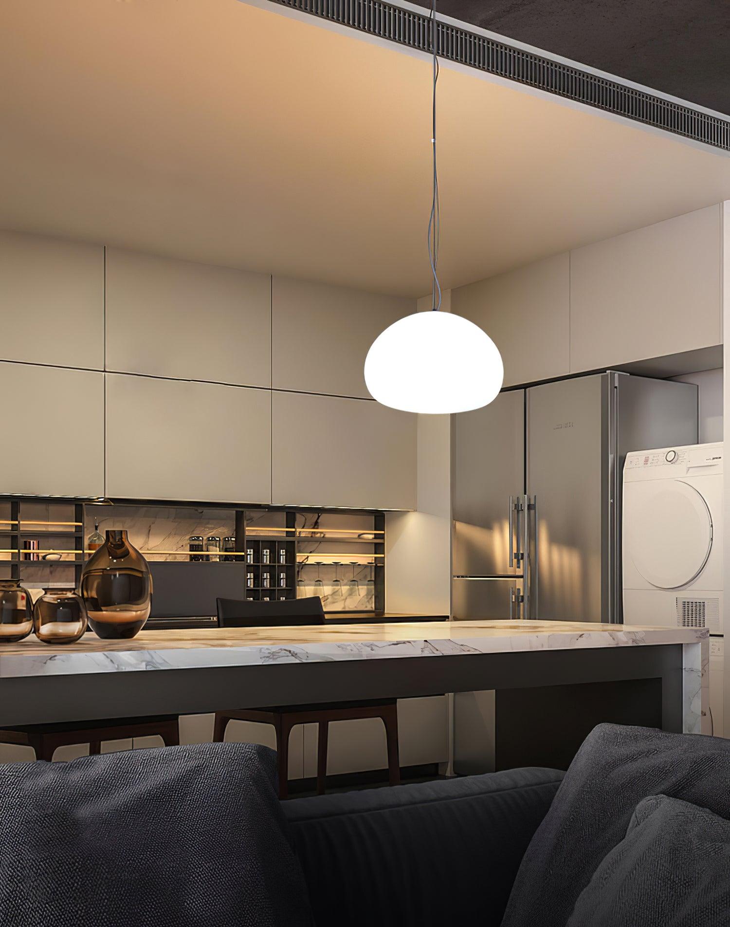 Fluid Pendant Light | Frosted Glass & Metal | White