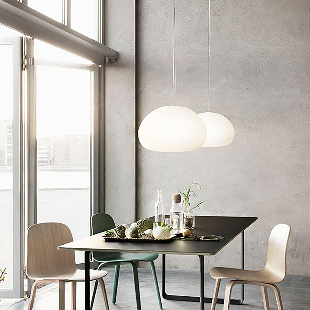 Fluid Pendant Light | Frosted Glass & Metal | White