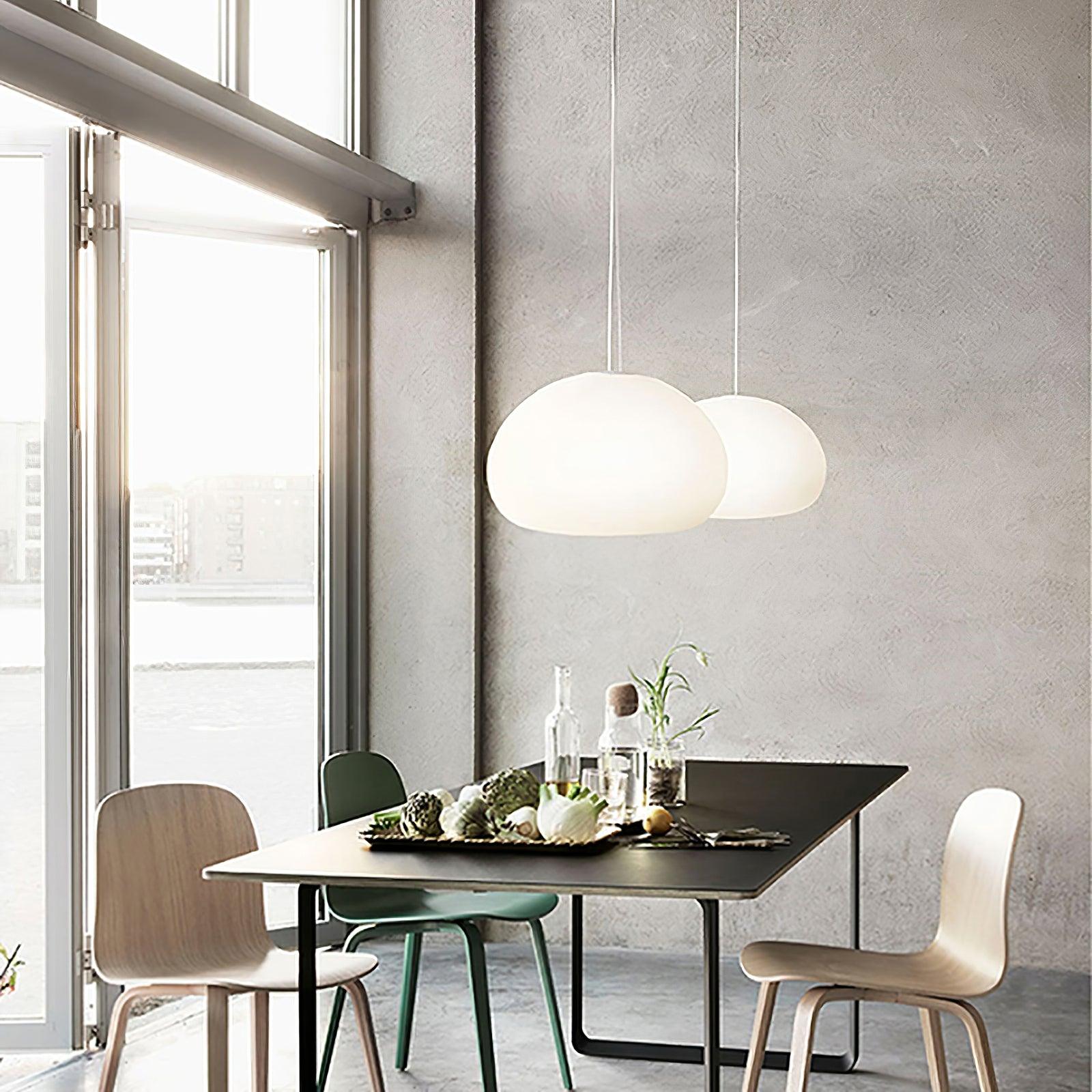 Fluid Pendant Light | Frosted Glass & Metal | White