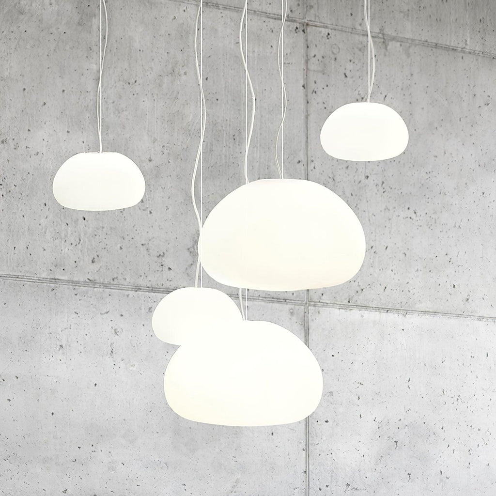 Fluid Pendant Light | Frosted Glass & Metal | White