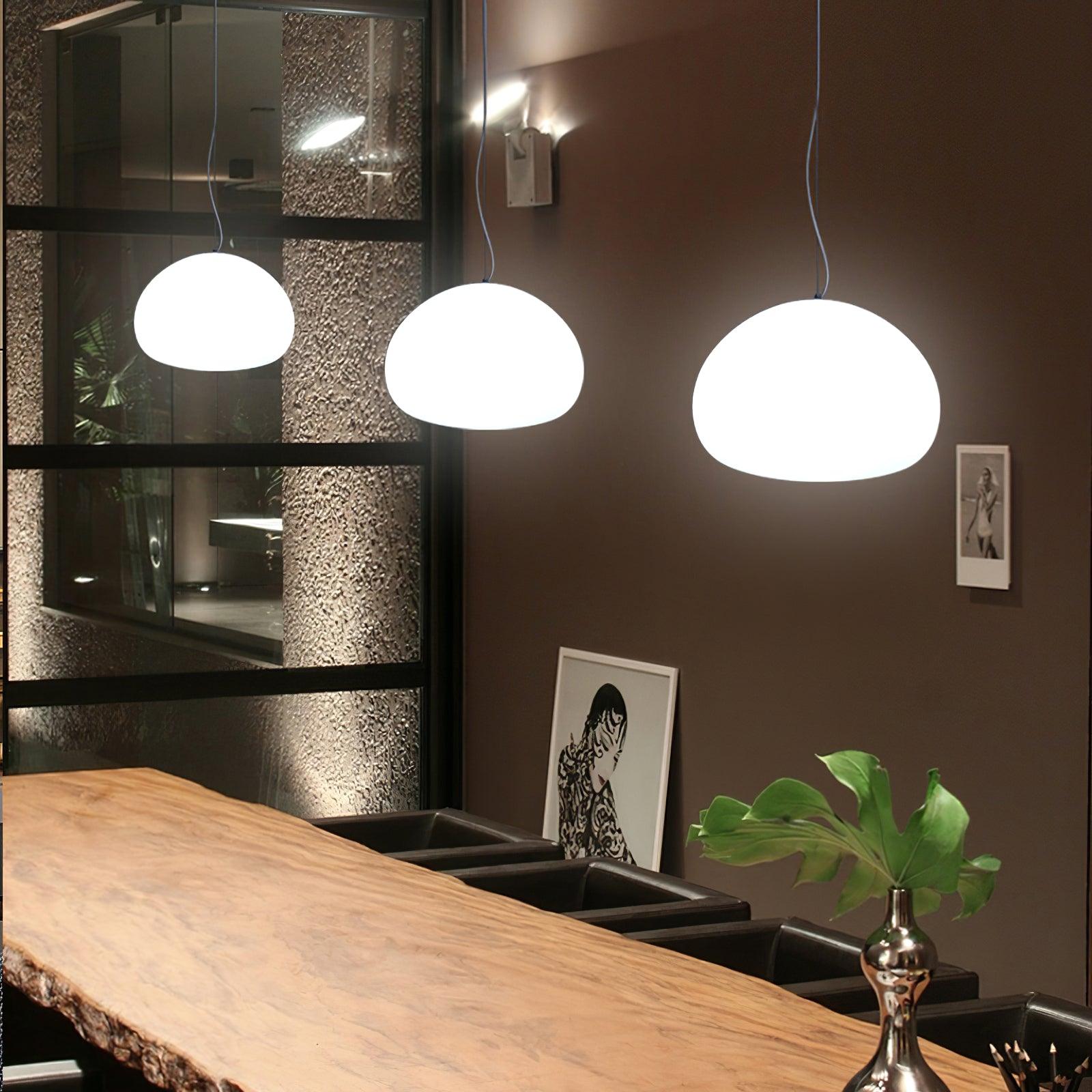 Fluid Pendant Light | Frosted Glass & Metal | White