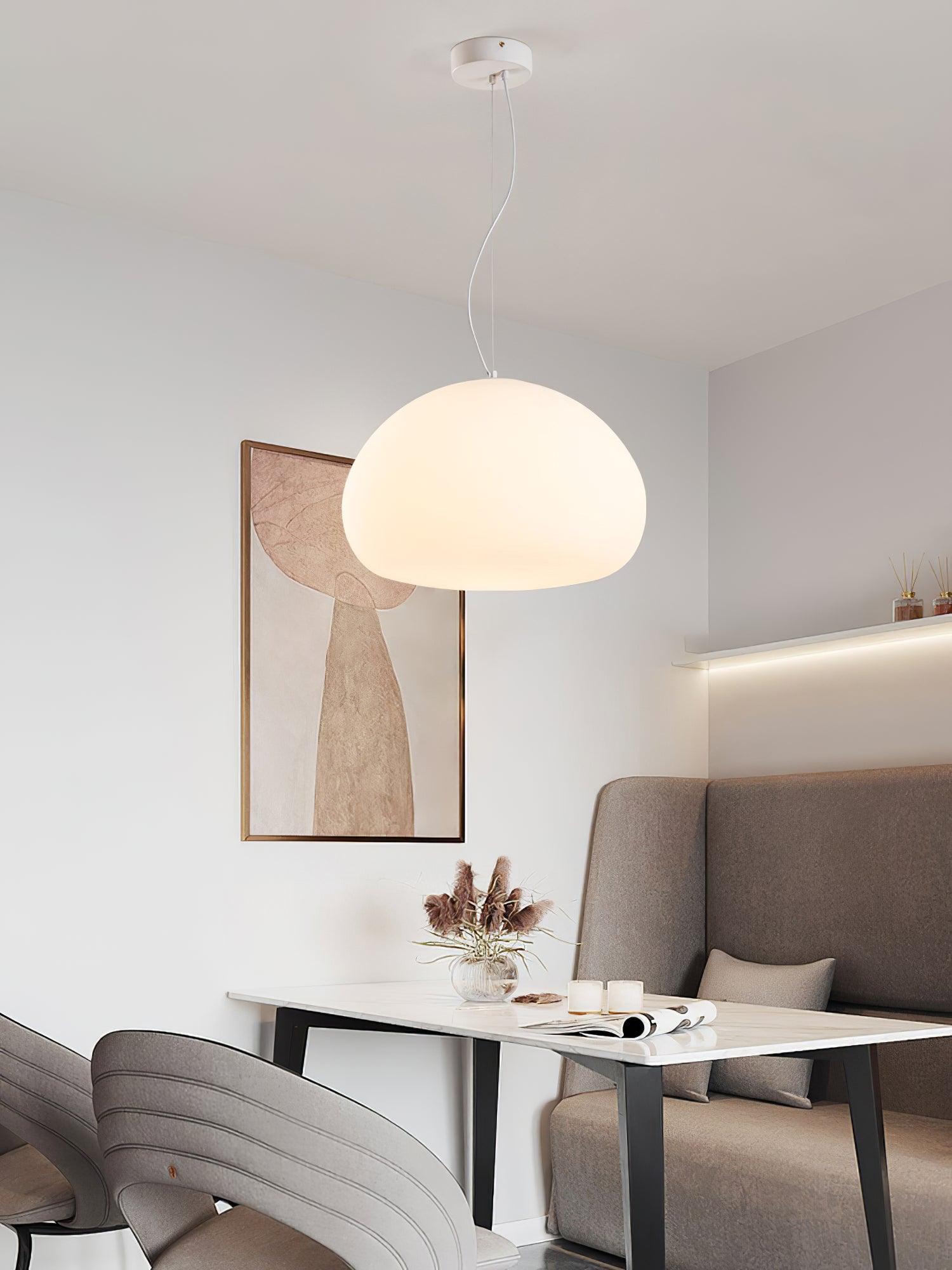 Fluid Pendant Light | Frosted Glass & Metal | White