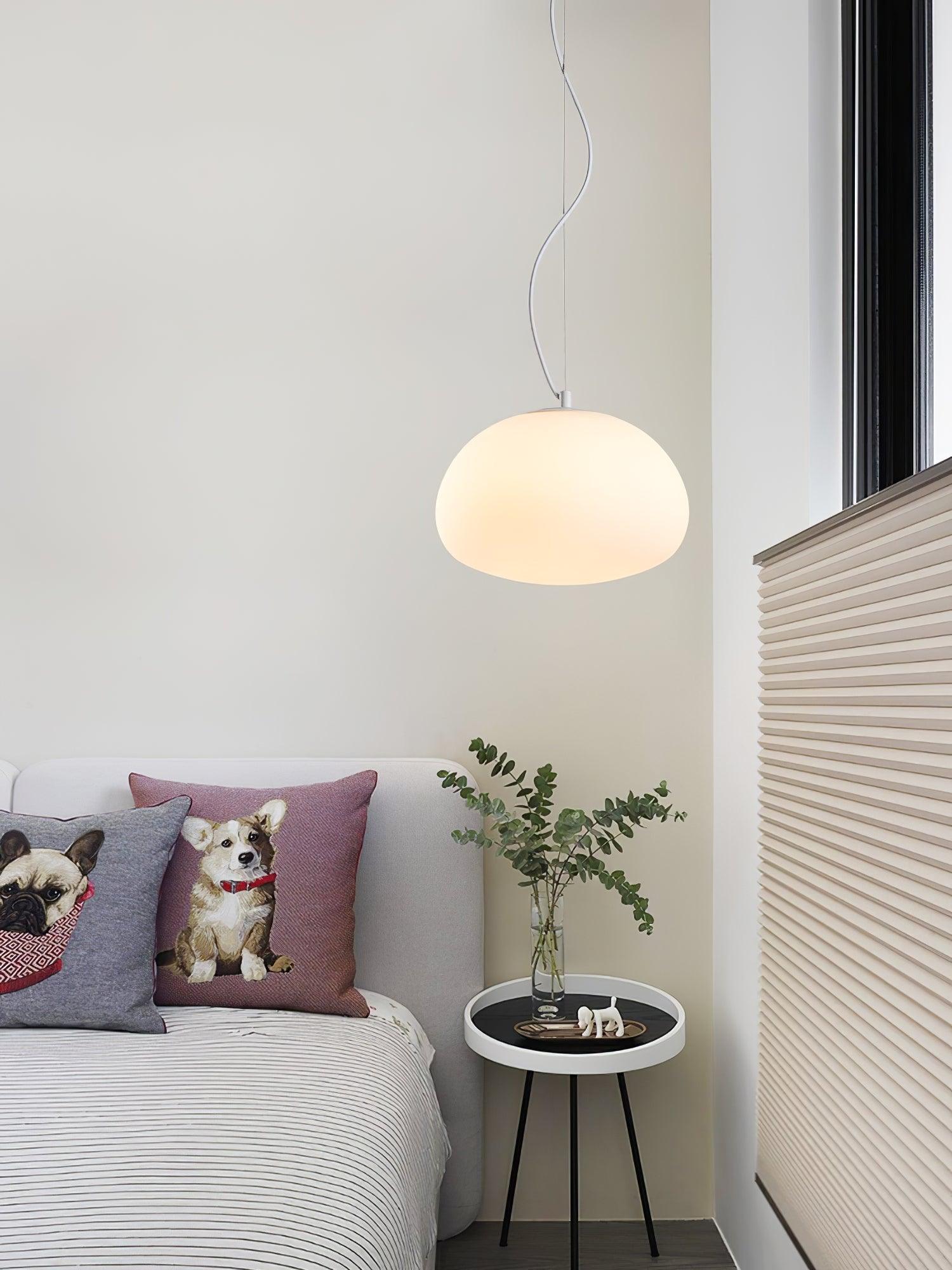 Fluid Pendant Light | Frosted Glass & Metal | White