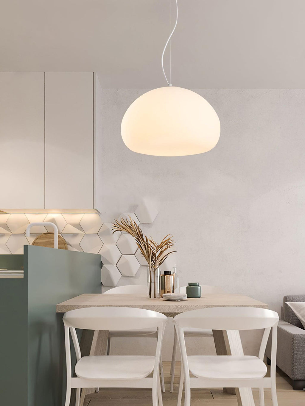 Fluid Pendant Light | Frosted Glass & Metal | White