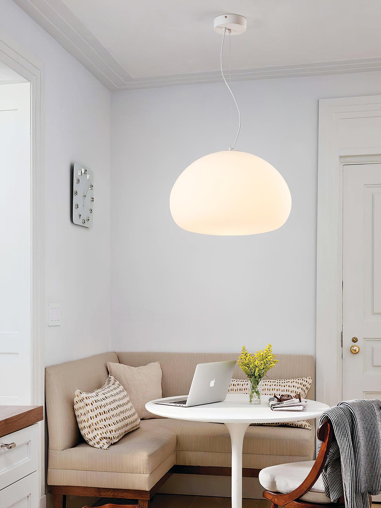 Fluid Pendant Light | Frosted Glass & Metal | White