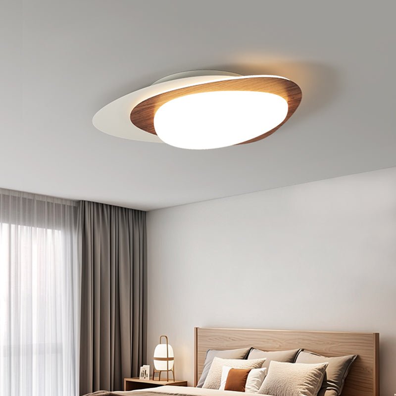 Stellar Orbit Ceiling Light | Walnut Hydrographic Finish | Integrated LED