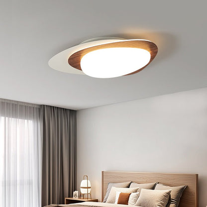 Stellar Orbit Ceiling Light | Walnut Hydrographic Finish | Integrated LED