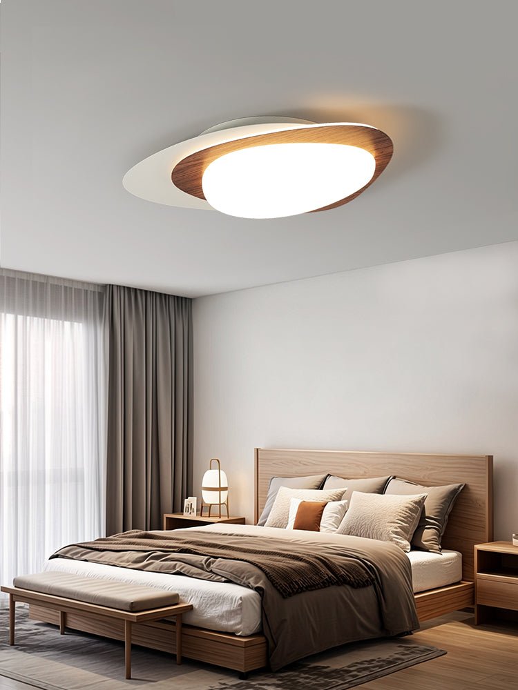Stellar Orbit Ceiling Light | Walnut Hydrographic Finish | Integrated LED