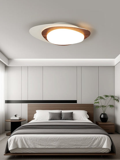 Stellar Orbit Ceiling Light | Walnut Hydrographic Finish | Integrated LED