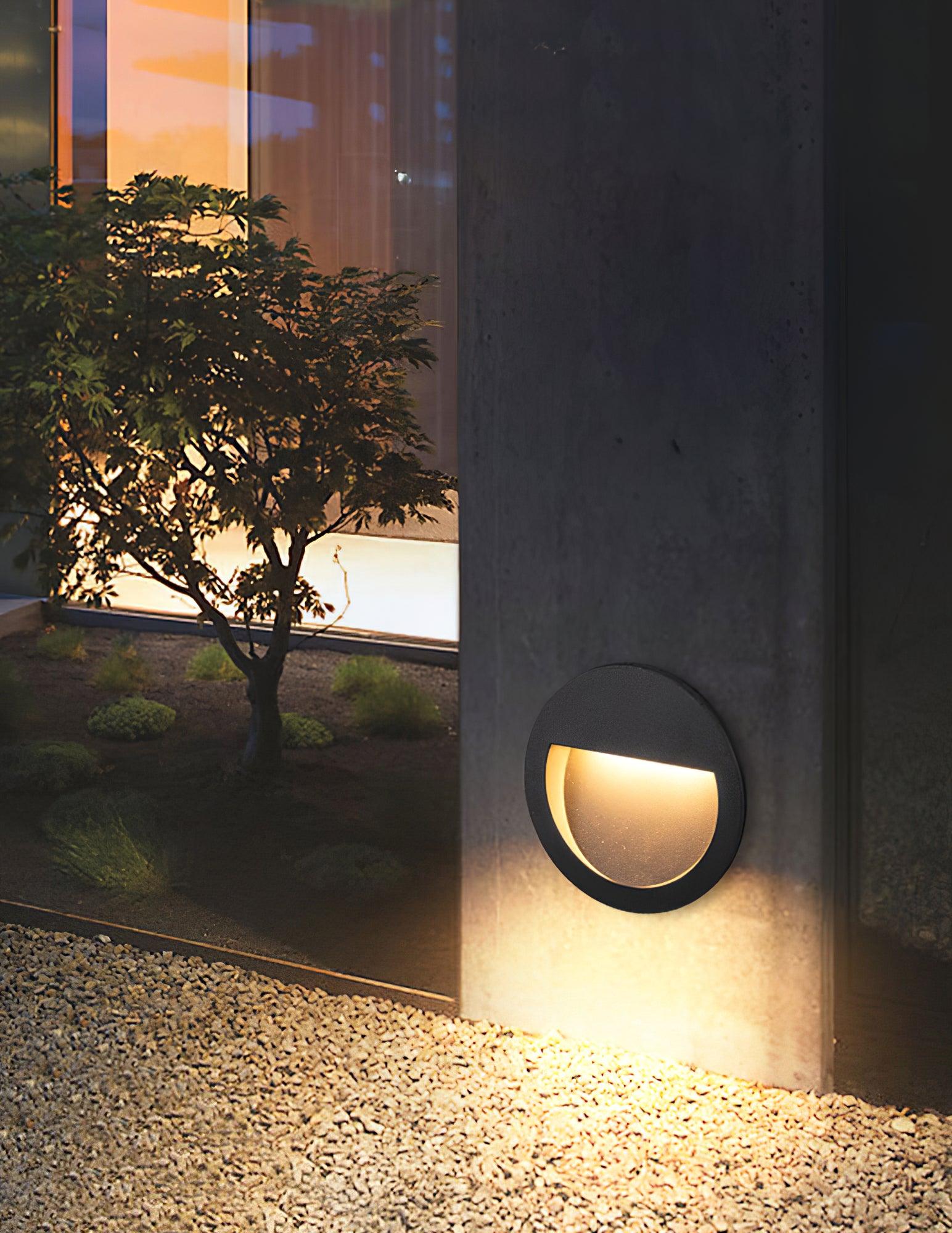 Circular Step Light | Black | Integrated LED | Set of 2