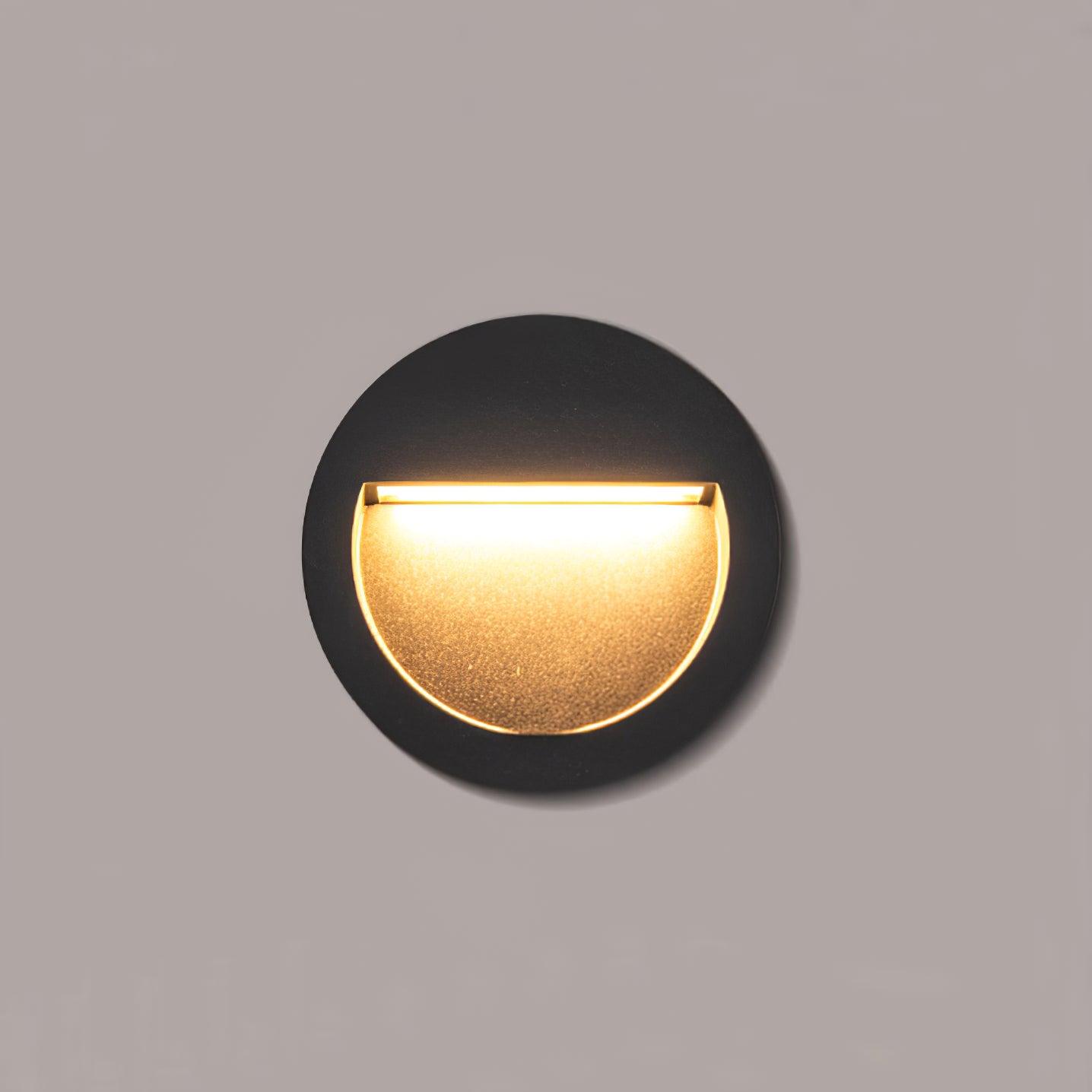 Circular Step Light | Black | Integrated LED | Set of 2