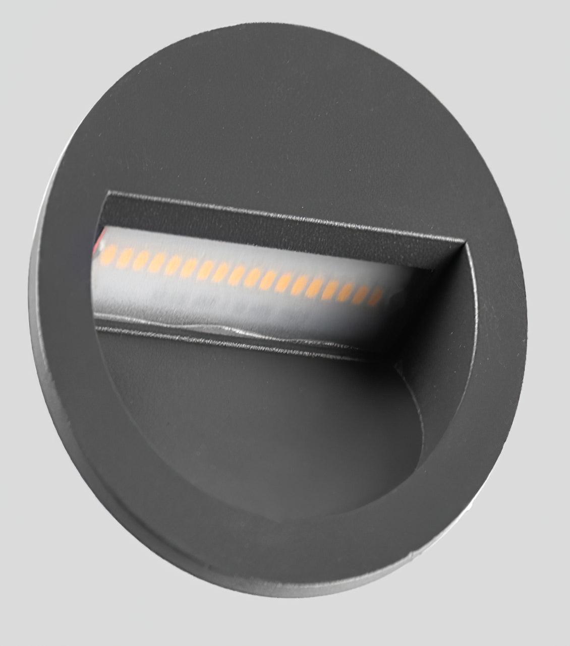Circular Step Light | Black | Integrated LED | Set of 2