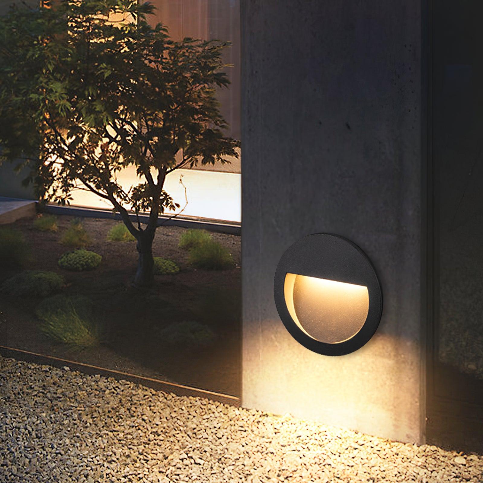 Circular Step Light | Black | Integrated LED | Set of 2