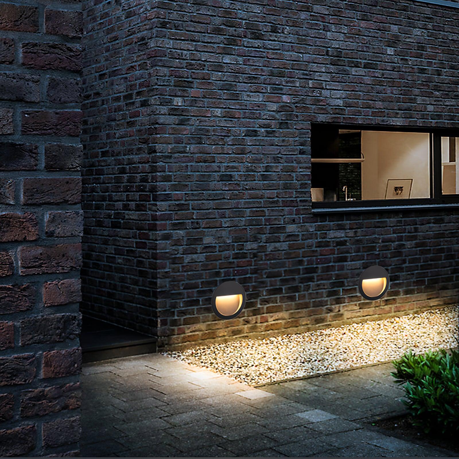 Circular Step Light | Black | Integrated LED | Set of 2