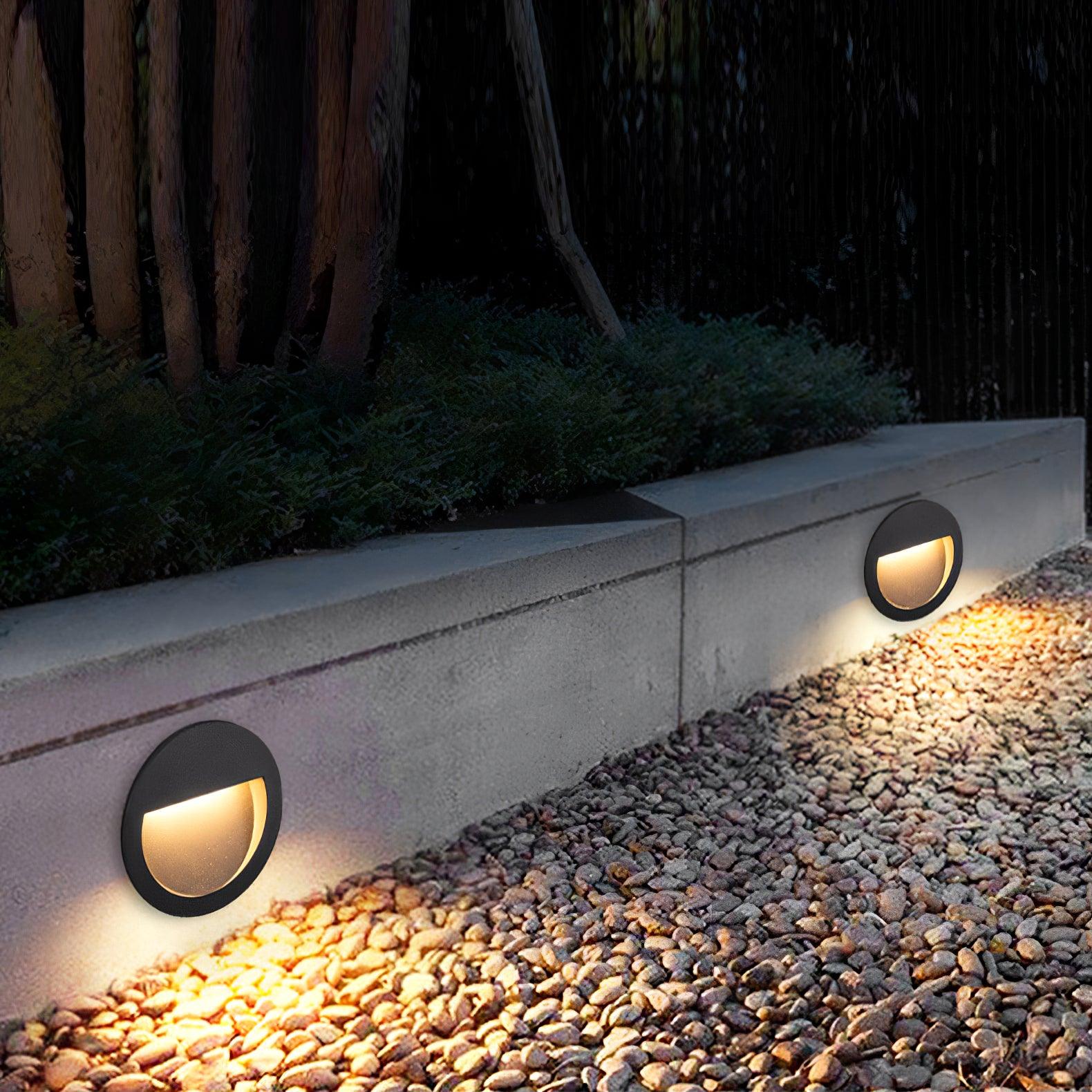 Circular Step Light | Black | Integrated LED | Set of 2