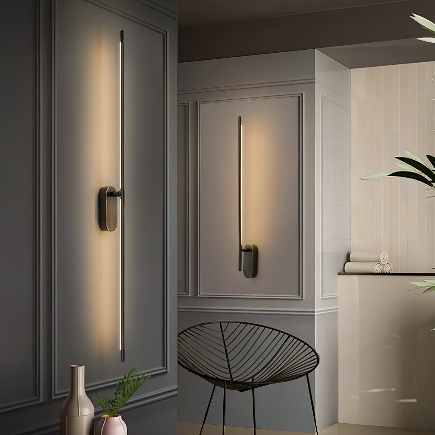 Stick Shaped Plug-In Sconce | Handcrafted Iron & Acrylic | Warm, Neutral, Cool Light Options